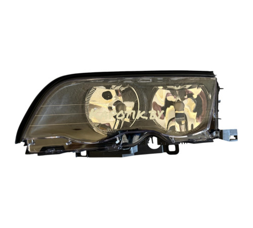 Фара левая BMW 3 E46 98-01 седан/универсал тёмная, TYC