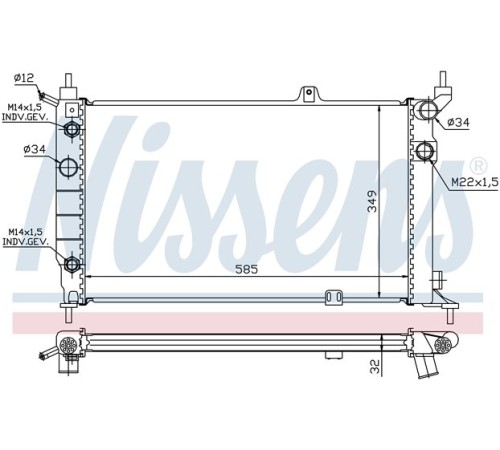 Радиатор охлаждения Опель Астра, Hella