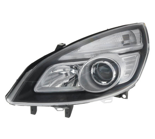 Фара левая Рено Сценик 05-08 п/к с темным отражателем, Depo