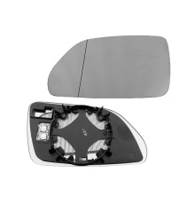 Стекло зеркала левое с подогревом, асферич Skoda Octavia 04-09 / VW Polo IV 05-09