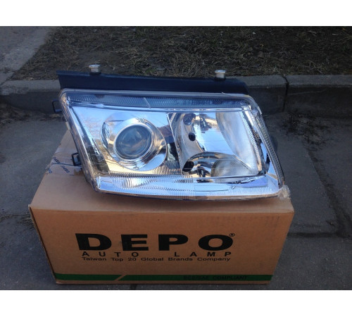 Фара правая линзованная Volkswagen Passat B5 96-00, Depo Фара правая линзованная Volkswagen Passat B5 96-00, Depo