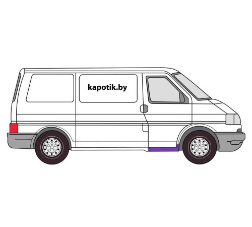 Порог кузова под переднюю дверь правую Фольксваген Транспортер Т4 90-03, Klokkerholm